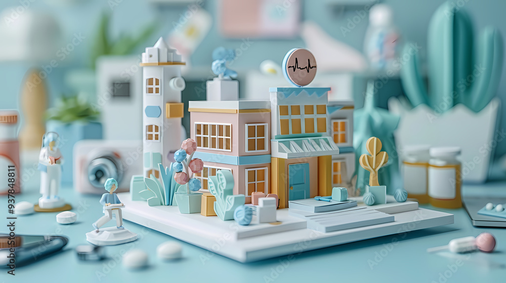 Isometric online medical consultation health care in paper cut style,stockphoto style Isometric online medical consultation health care in paper cut style,stockphoto style