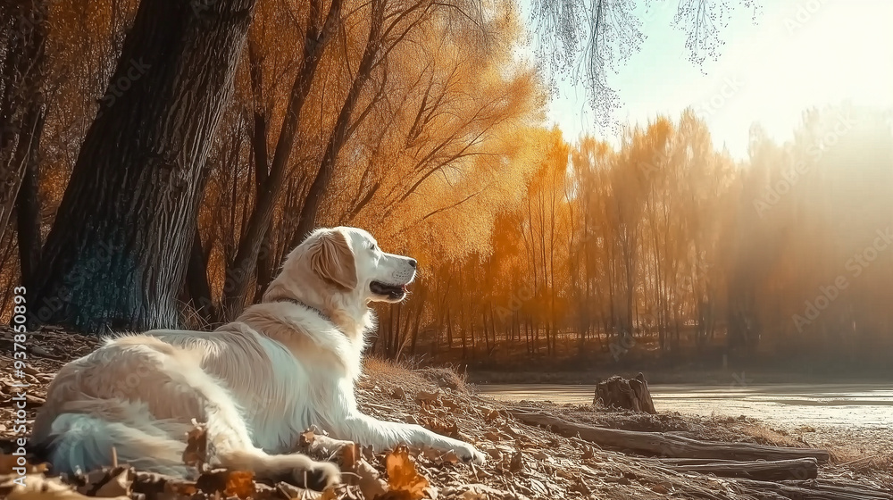 Fototapeta premium a dog in the grass 