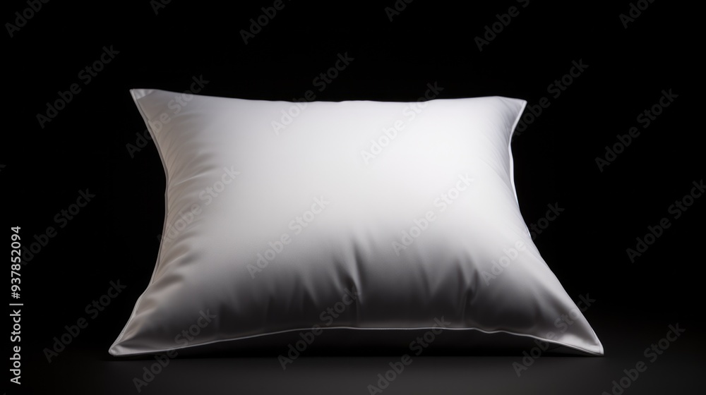 White pillow on black background close up. Neural network ai generated art White pillow on black background close up. Neural network ai generated art
