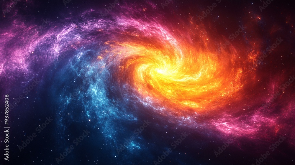 Abstract Background with Grainy Vortex Swirl in Blue, Purple, and Yellow Color Gradient for Retro Banner Design - Generative AI Abstract Background with Grainy Vortex Swirl in Blue, Purple, and Yellow Color Gradient for Retro Banner Design - Generative AI