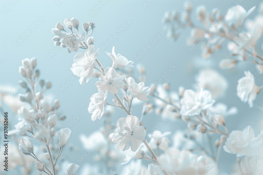 A detailed view of a cluster of white flowers A detailed view of a cluster of white flowers