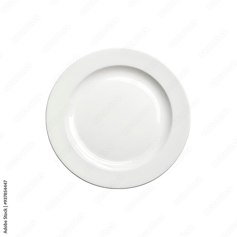 A white plate set against a white backdrop A white plate set against a white backdrop
