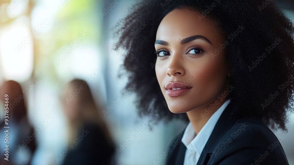 Close-up of a businesswoman discussing project strategies with her team, focusing on leadership and engagement Close-up of a businesswoman discussing project strategies with her team, focusing on leadership and engagement