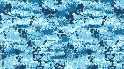 Military pixel flecktarn camouflage blue sea grey navy naval camo texture pattern horizontal banner illustration wallpaper