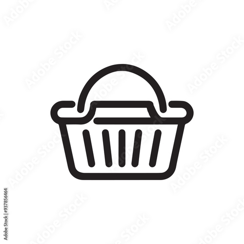 Abstract basket silhouette icon, grocery shopping, special offer, Shopping Basket, vector silhouette icon design.