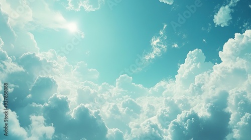 Illustrations of beautiful sky and white clouds，generated with AI.