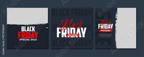 Black friday sale banner template, Black Friday super sale event social media post