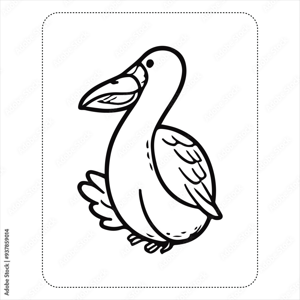 Fototapeta premium Animal Coloring Book page for kids.