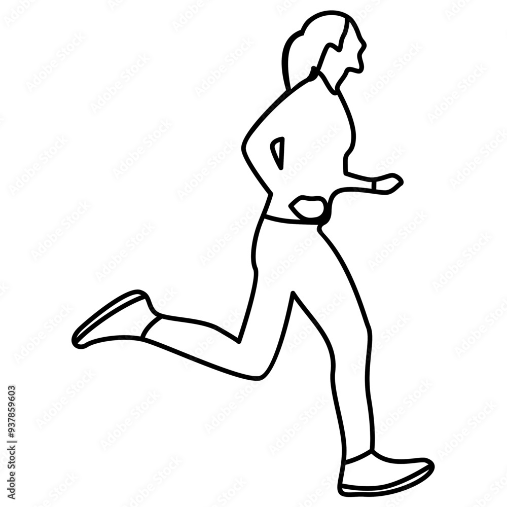 runner illustration line design black and white vector runner illustration line design black and white vector