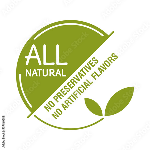 All Natural - decorative stamp, semicircle shape