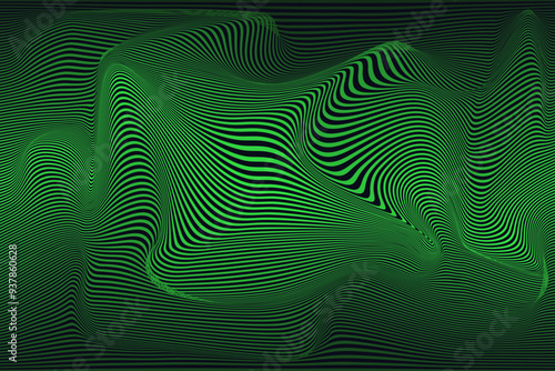 Trendy 3d motion effect Brat aesthetic green background. Neon liquid discord banner template design. Vector illustration EPS 10
