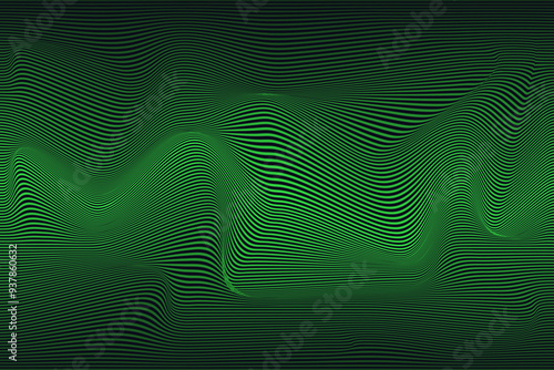 3D brat aesthetic background. Digital wave Neon effect banner template design. Vector illustration can used discord science music banner. EPS 10