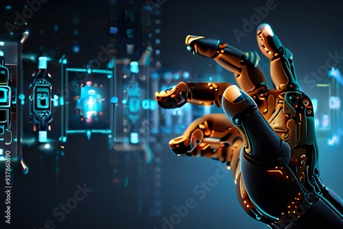 A human hand gently touches a robotic hand, symbolizing the connection between technology and humanity.