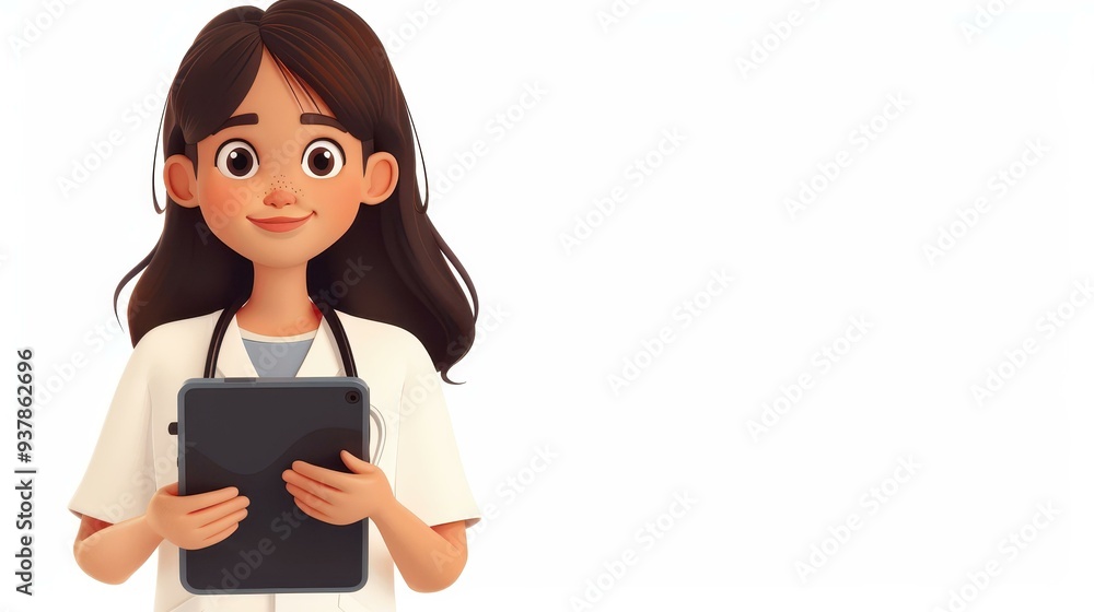 This vibrant 3D art features a cheerful young doctor with a tablet, embodying the spirit of contemporary healthcare innovation. This vibrant 3D art features a cheerful young doctor with a tablet, embodying the spirit of contemporary healthcare innovation.