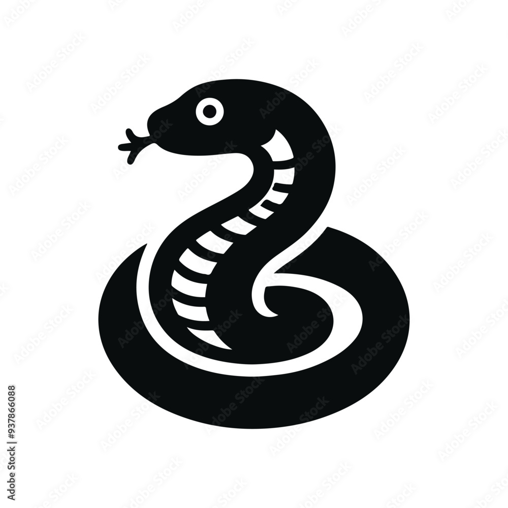 Fototapeta premium Snake Animal silhouette vector.