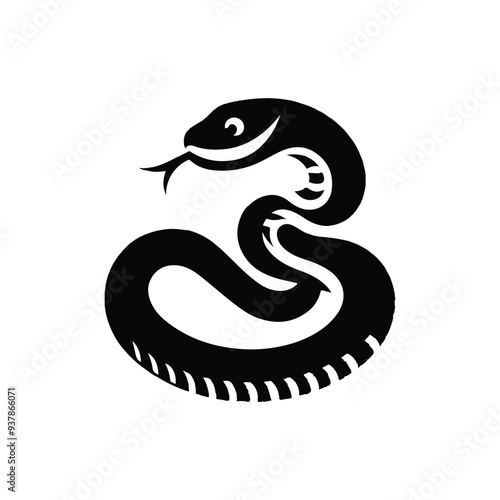 Wallpaper Mural Snake Animal silhouette vector.  Torontodigital.ca