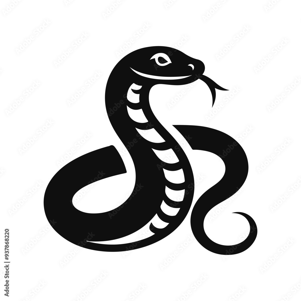 Fototapeta premium Snake Animal silhouette vector. 