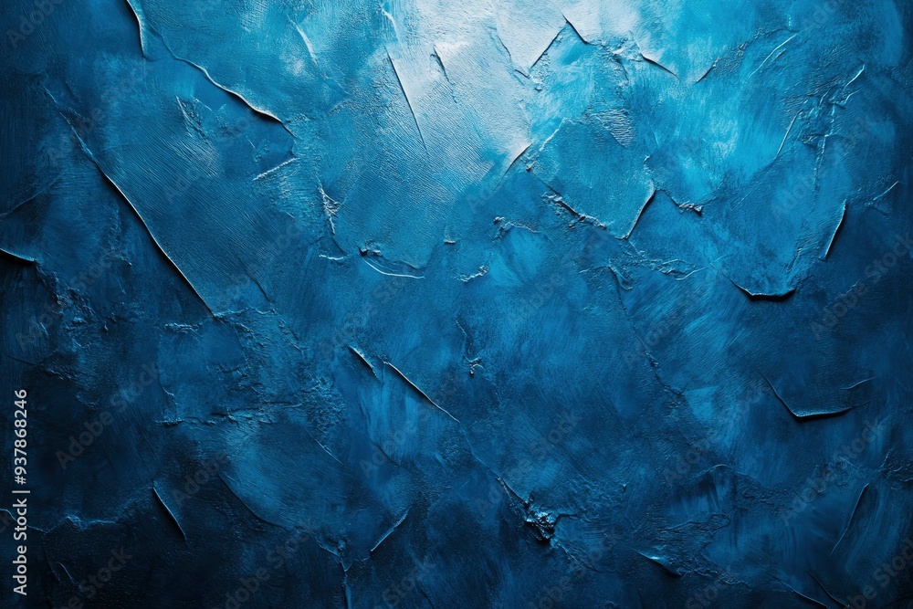 Blue Venetian plaster Wall Background with spotlight. Beautiful Abstract Dark Blue Decorative Stucco. Artistic Texture with Copy Space for design , ai Blue Venetian plaster Wall Background with spotlight. Beautiful Abstract Dark Blue Decorative Stucco. Artistic Texture with Copy Space for design , ai