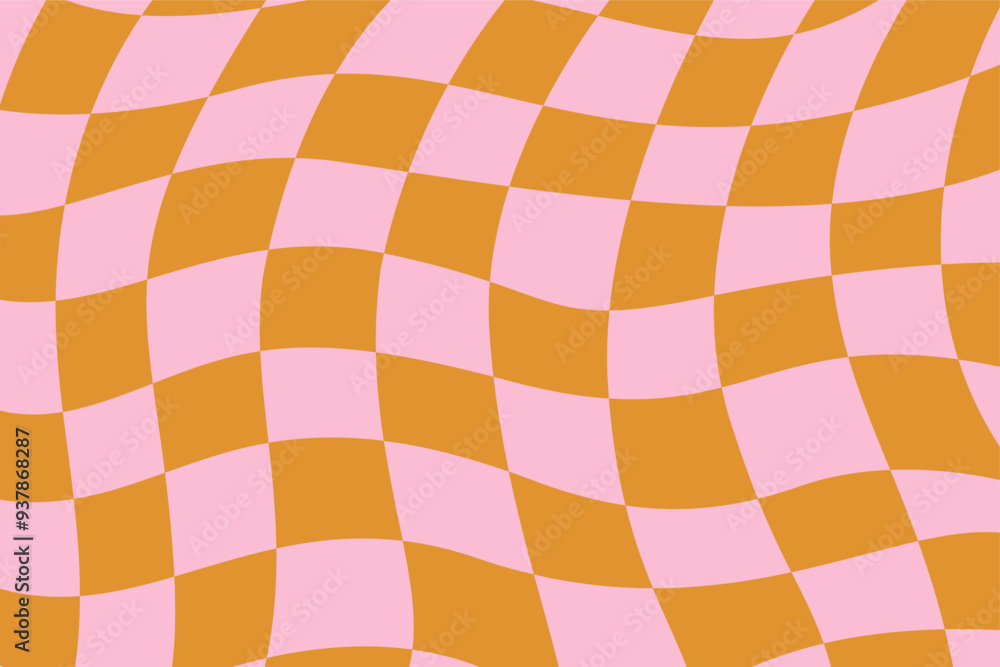 Trendy Y2K-inspired abstract geometric checkered texture with a groovy, acid colored background in vector design Trendy Y2K-inspired abstract geometric checkered texture with a groovy, acid colored background in vector design