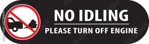 No idling please turn your engine off sign vector.eps