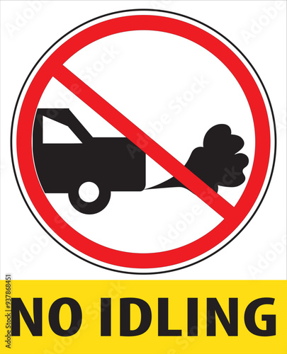 No idling sign notice vector.eps