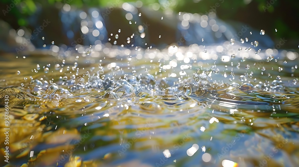 A close-up of water droplets splashing on a serene surface, capturing the beauty of nature. A close-up of water droplets splashing on a serene surface, capturing the beauty of nature.