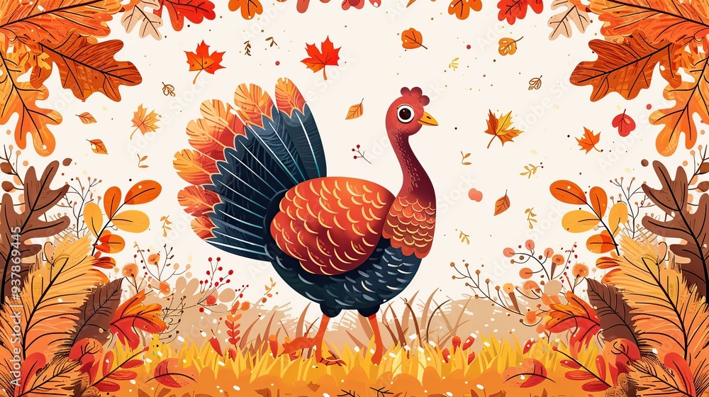 Autumnal Turkey Illustration Autumnal Turkey Illustration