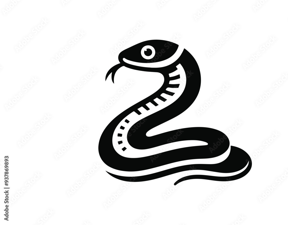 Fototapeta premium Snake Animal silhouette vector. 