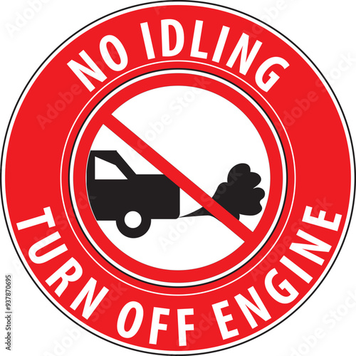 Turn off your engine no idling sign vector.eps