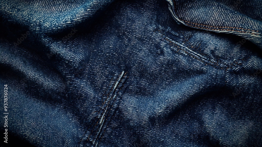 Naklejka premium blue denim texture background jean fabric fashion style : Generative AI