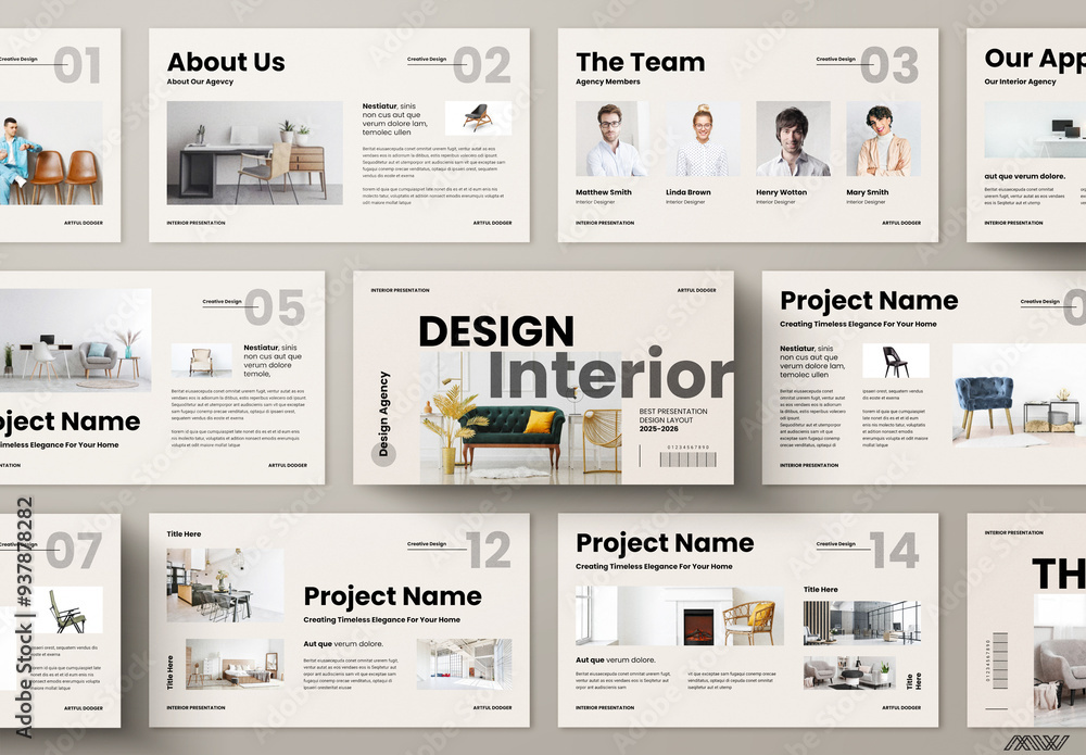 Interior Design Presentation Template Stock Template | Adobe Stock