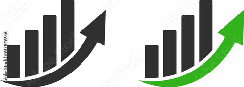 Up arrow business graph sign icon vector illustration design