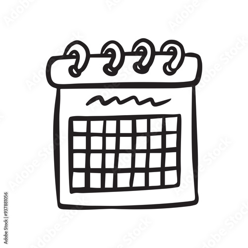  Calendar doodle schedule hand drawn sketch style icon. Date, reminder hand drawn concept.