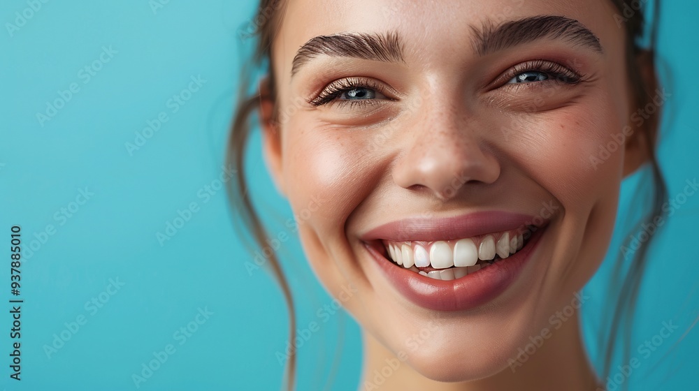 Trendy fashionable woman smiling happily Trendy fashionable woman smiling happily