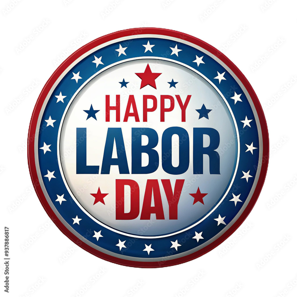 badge with the words Happy Labor Day is centered badge with the words Happy Labor Day is centered