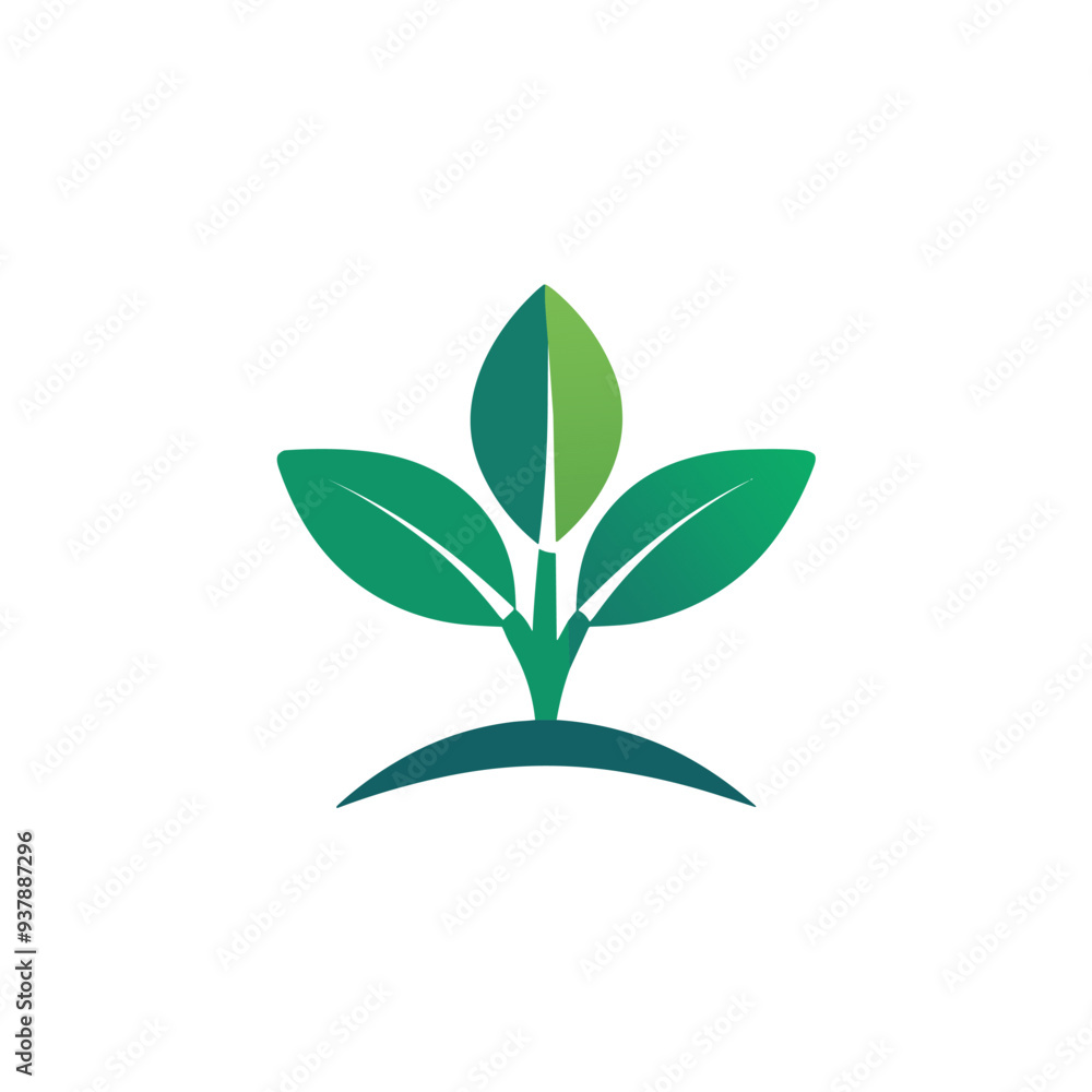 a green plant on a black background with a green leaf.