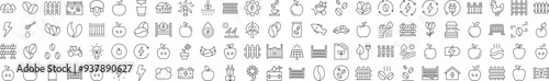 Agriculture Outline Style Icons for Design, Cards, Apps, Social Networks