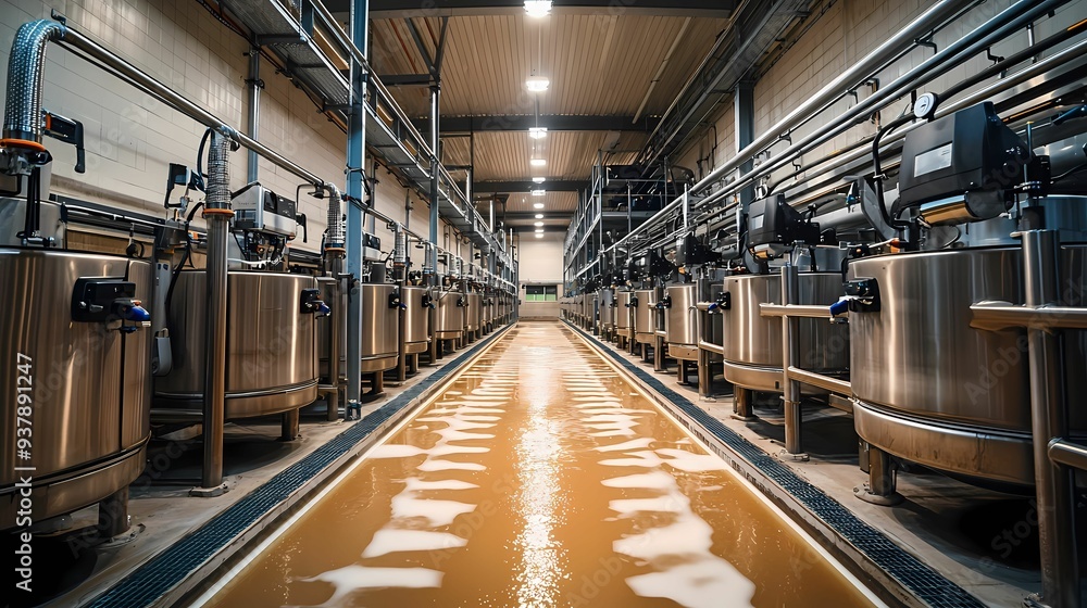 Industrial facility showcasing large processing tanks with a clean, modern design and efficient workflow for production. Industrial facility showcasing large processing tanks with a clean, modern design and efficient workflow for production.