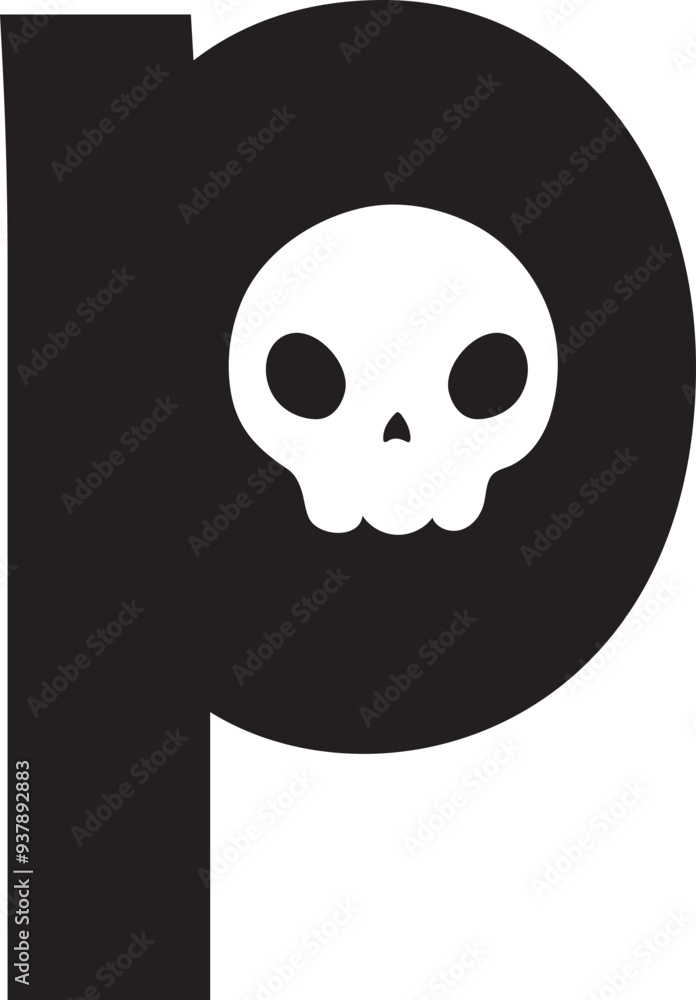 Fototapeta premium skull halloween font p
