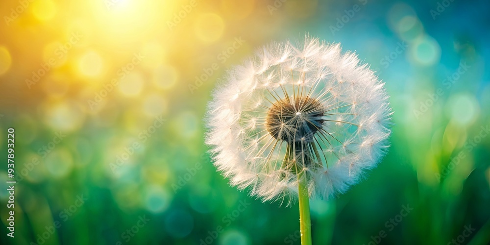Obraz premium Beautiful dandelion flower in bloom, dandelion, flower, nature, plant, white, fluffy, delicate, beauty, seeds, blossom, spring