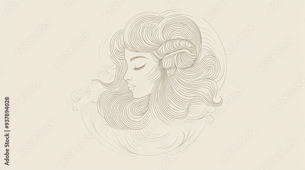 Clean and minimalistic Aquarius zodiac sign, featuring delicate lines and a streamlined design on a neutral background Clean and minimalistic Aquarius zodiac sign, featuring delicate lines and a streamlined design on a neutral background