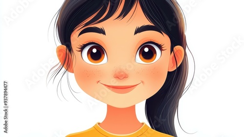 Meet a cheerful Indian teen girl, radiating joy and creativity in a fun, colorful cartoon world full of life.