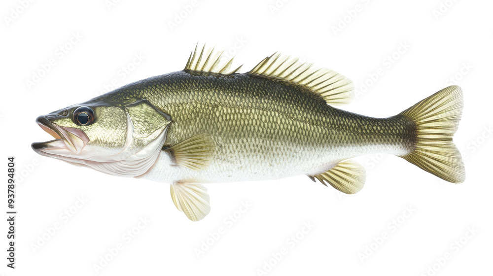 Fototapeta premium Large Bass Fish Isolated on transparent Background, PNG file, graphic resources
