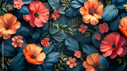 Wallpaper Mural abstract floral background with empty space Torontodigital.ca