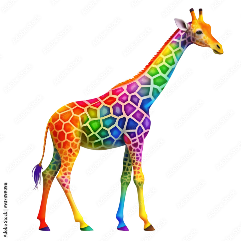 Naklejka premium colorful wildlife mammal fauna giraffe