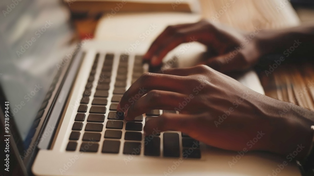 Close Up of Hands Typing on a Laptop. Close Up of Hands Typing on a Laptop.