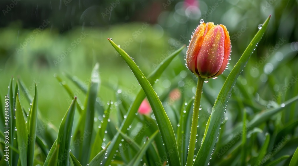 Obraz premium Tulip in the Rain.