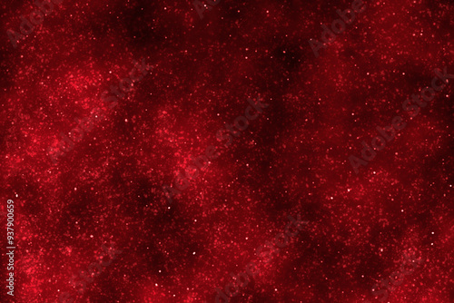 Red starry night sky. Galaxy space. Glowing stars in the night. New Year, Christmas and Celebration background concept.