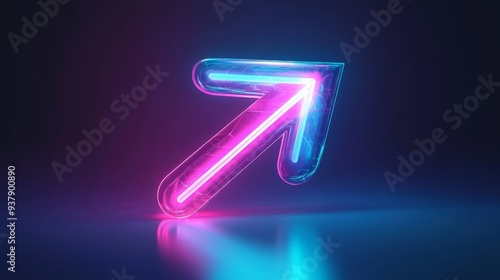 A neon arrow pointing upwards