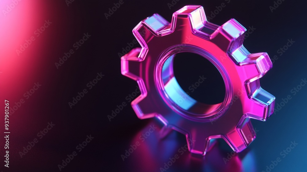 A close up of a gear with a purple hue A close up of a gear with a purple hue